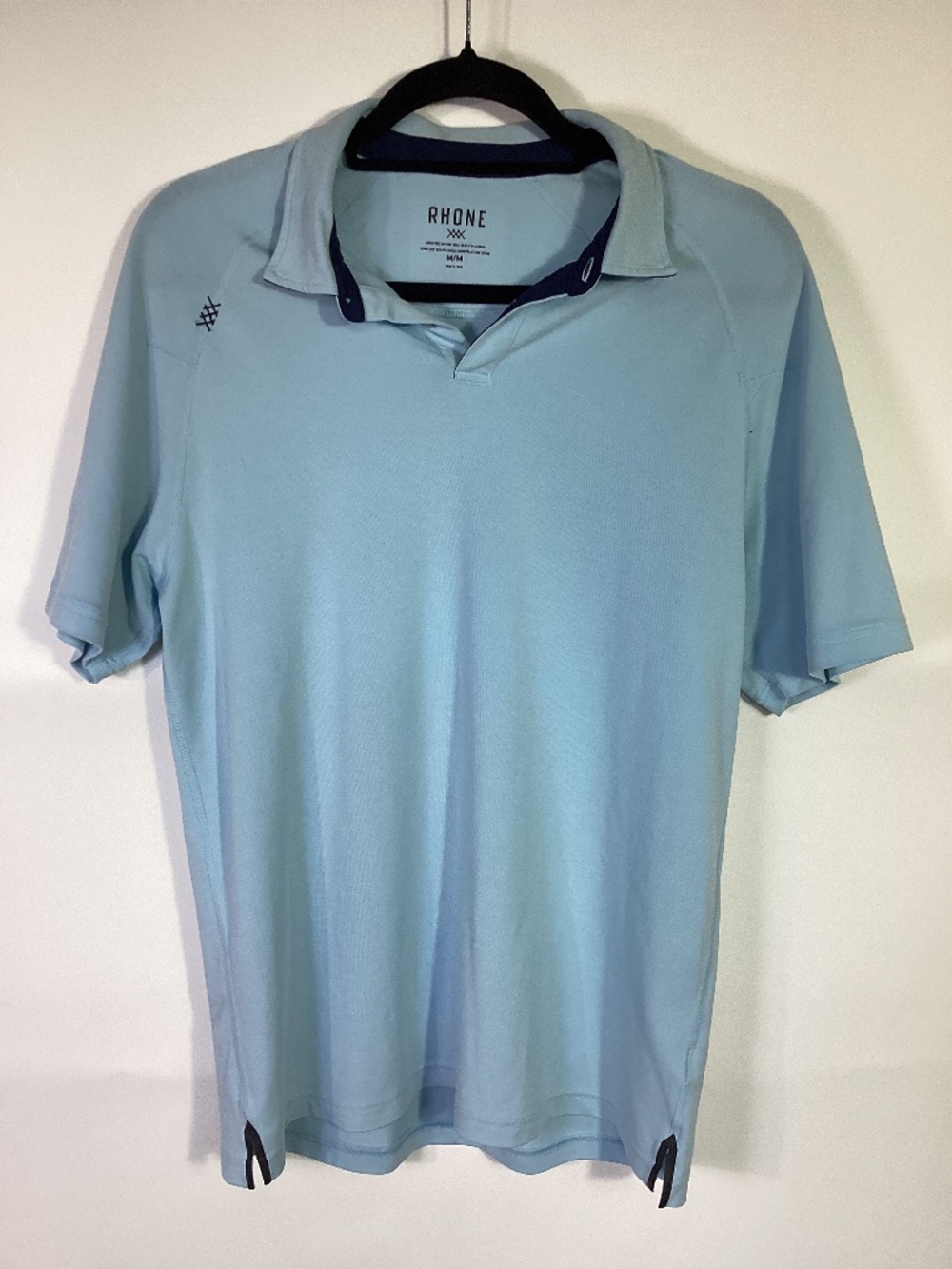 Rhone Blue Performance Commuter Short Sleeve Polo Shirt Size Medium